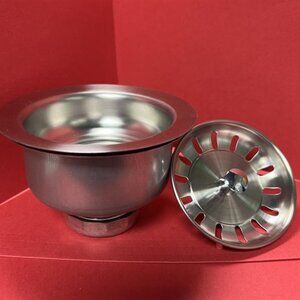 Stainless Steel 3-1/2" Basket Strainer with Drain Assembly W-12
